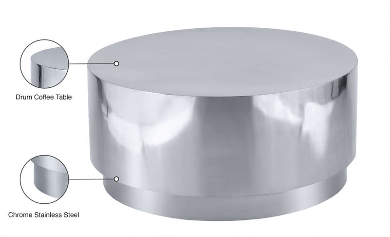 Jazzy Stainless Steel Coffee Table in Silver - 282-C