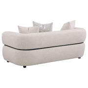 Jeanette 2-piece Fabric Upholstered Round Arm Sofa Set Beige - 508961-S2