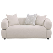 Jeanette 73-inch Fabric Upholstered Round Arm Loveseat Beige - 508962