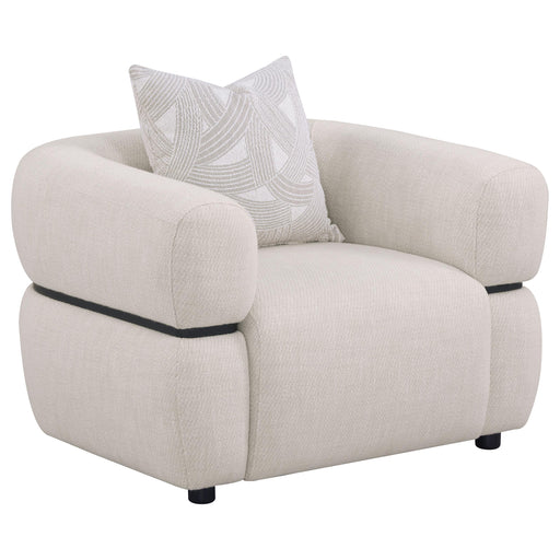 Jeanette Fabric Upholstered Round Arm Accent Chair Beige - 508963