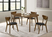 Jedda 5-piece Oval Dining Table Set Dark Walnut - 105361-S5
