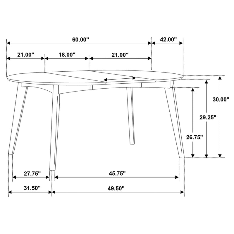 Jedda 5-piece Oval Dining Table Set Dark Walnut - 105361-S5