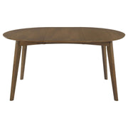 Jedda Oval 60-inch Extension Leaf Dining Table Dark Walnut - 105361