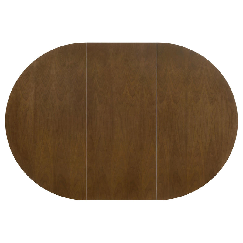 Jedda Oval 60-inch Extension Leaf Dining Table Dark Walnut - 105361