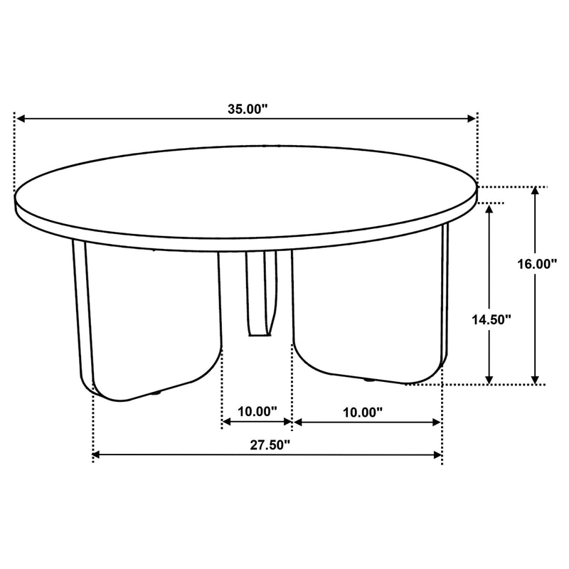 Jenna 2-piece Round Marble Top Coffee Table Set Brown - 706168-S2