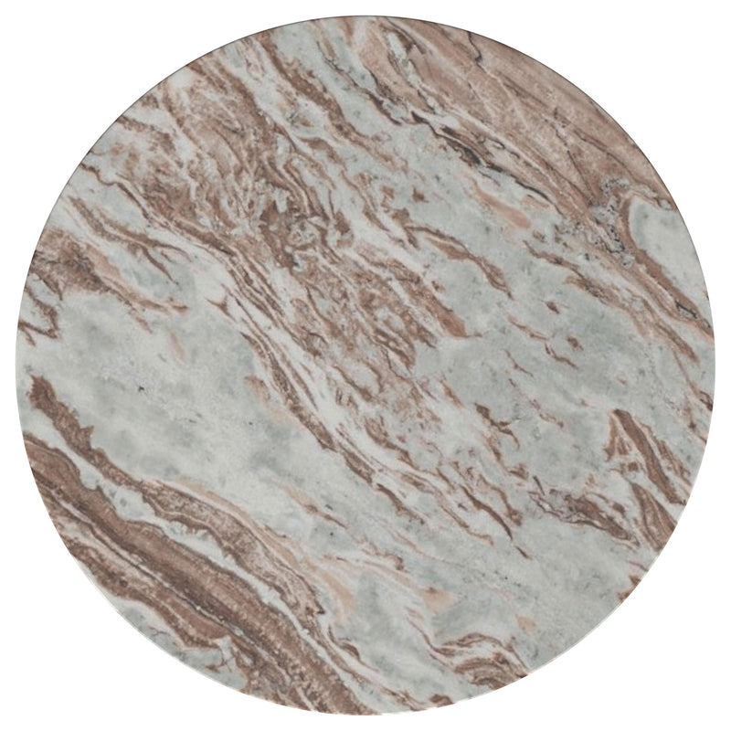 Jenna 2-piece Round Marble Top Coffee Table Set Brown - 706168-S2