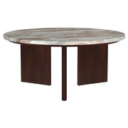 Jenna 2-piece Round Marble Top Coffee Table Set Brown - 706168-S2