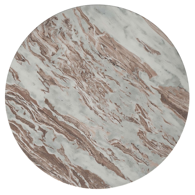 Jenna 2-piece Round Marble Top Coffee Table Set Brown - 706168-S2