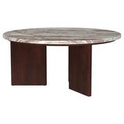 Jenna 35-inch Round Marble Top Cocktail Coffee Table Brown - 706168