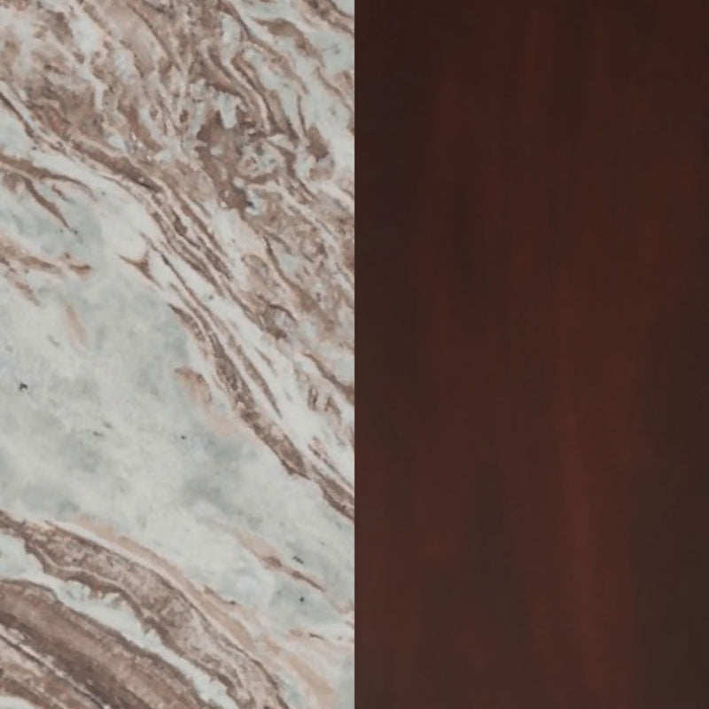 Jenna 35-inch Round Marble Top Cocktail Coffee Table Brown - 706168