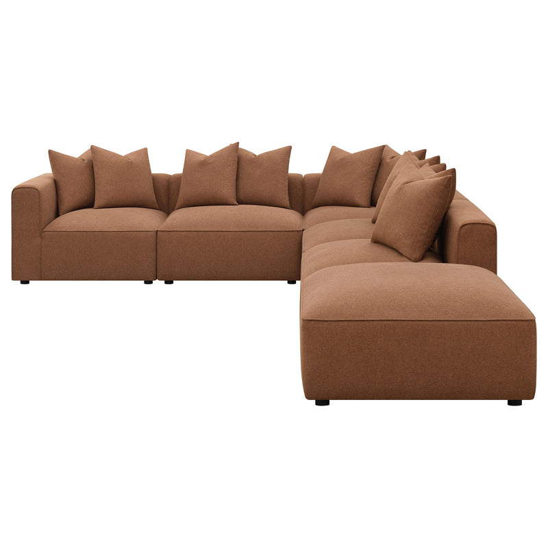Jennifer 6-piece Upholstered Modular Sectional Terracotta - 551591-SET