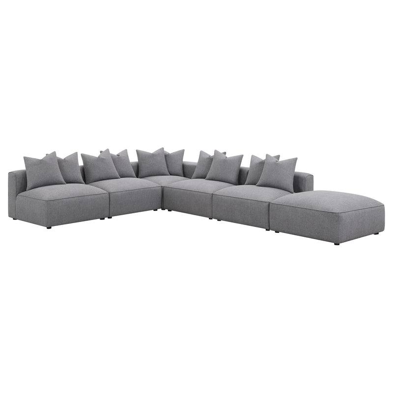 Jennifer Square Upholstered Ottoman Grey - 551596