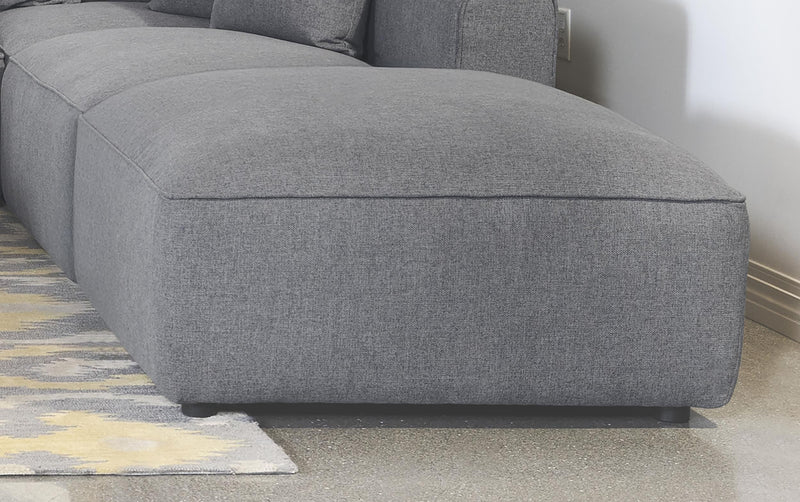 Jennifer Square Upholstered Ottoman Grey - 551596