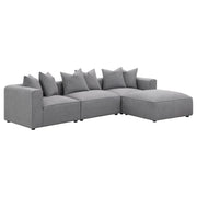 Jennifer Square Upholstered Ottoman Grey - 551596