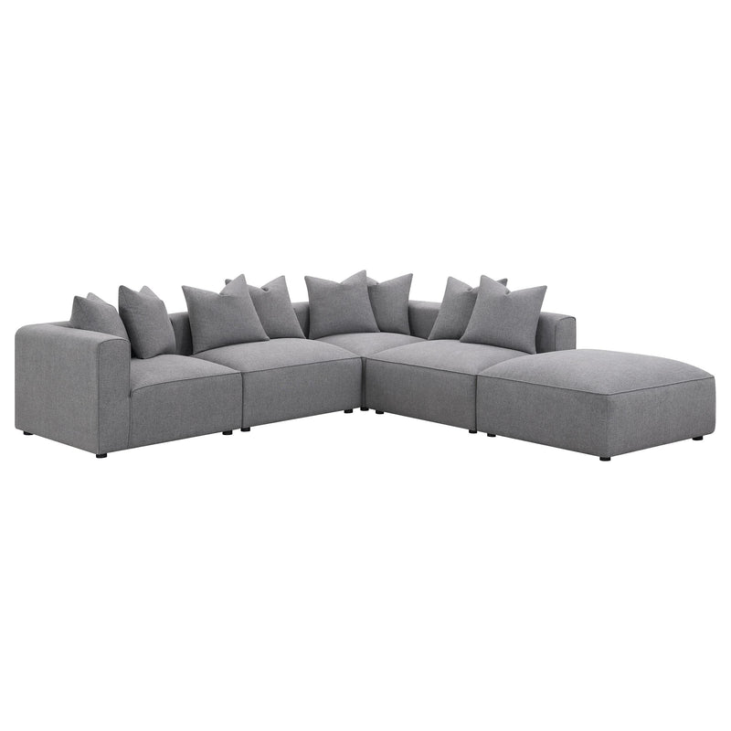 Jennifer Square Upholstered Ottoman Grey - 551596