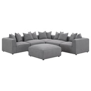 Jennifer Square Upholstered Ottoman Grey - 551596