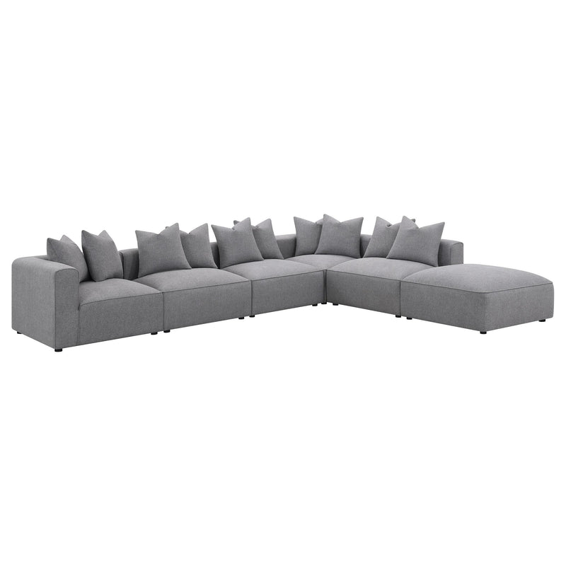 Jennifer Square Upholstered Ottoman Grey - 551596