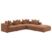Jennifer Square Upholstered Ottoman Terracotta - 551593
