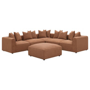 Jennifer Square Upholstered Ottoman Terracotta - 551593
