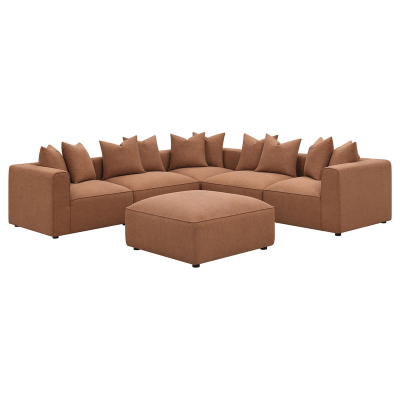 Jennifer Square Upholstered Ottoman Terracotta - 551593