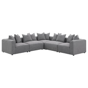 Jennifer Upholstered Corner Chair Grey - 551595