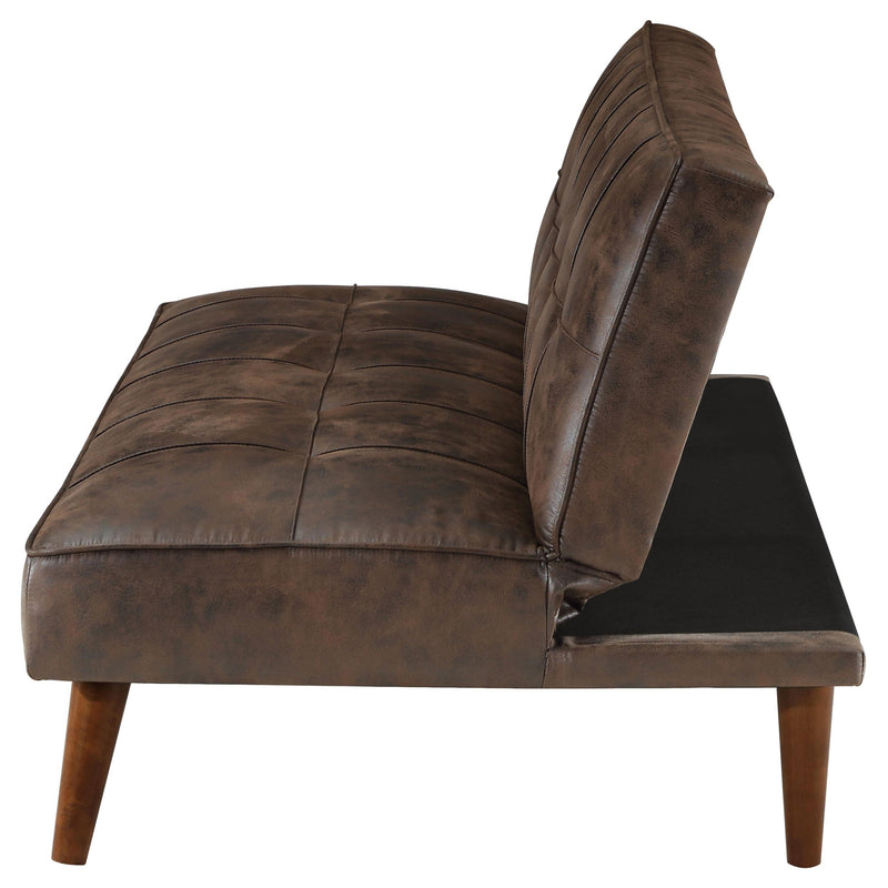 Jenson Upholstered Tufted Convertible Sofa Bed Dark Coffee - 360237