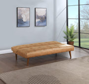 Jenson Upholstered Tufted Convertible Sofa Bed Saddle Brown - 360234