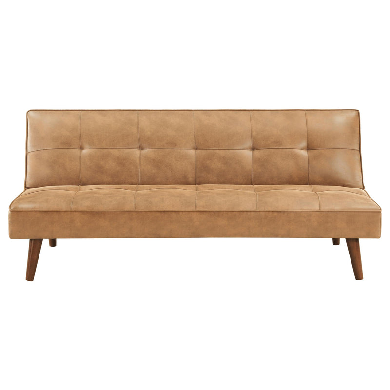 Jenson Upholstered Tufted Convertible Sofa Bed Saddle Brown - 360234
