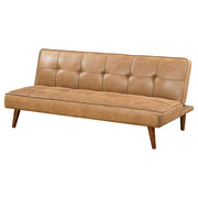 Jenson Upholstered Tufted Convertible Sofa Bed Saddle Brown - 360234