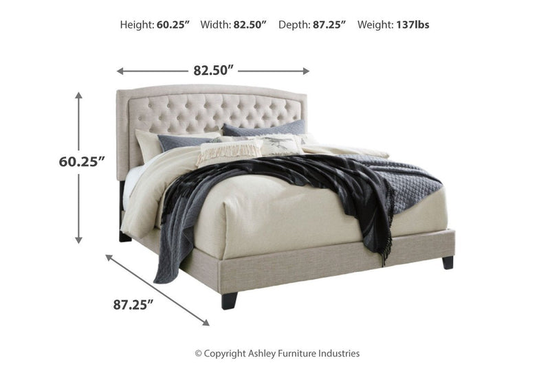 Jerary Gray King Upholstered Bed - Gate FurnitureKing Bed