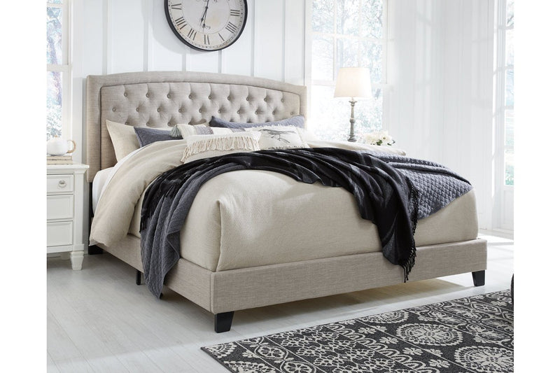 Jerary Gray King Upholstered Bed - Gate FurnitureKing Bed