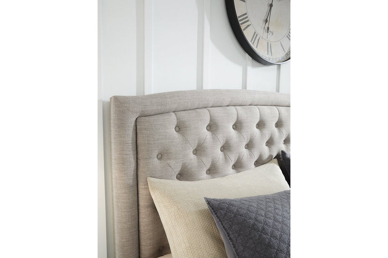 Jerary Gray Queen Upholstered Bed - Gate FurnitureQueen Bed