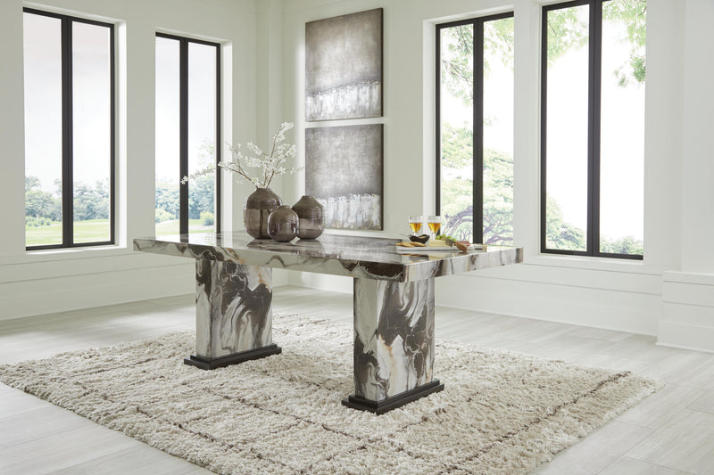 Jeshina Dark Brown/Beige Dining Table - PCD581D4