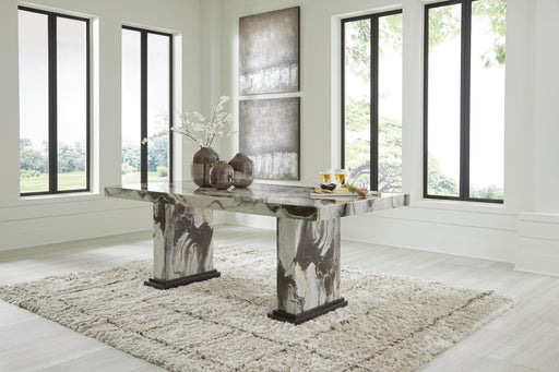 Jeshina Dark Brown/Beige Dining Table - PCD581D4