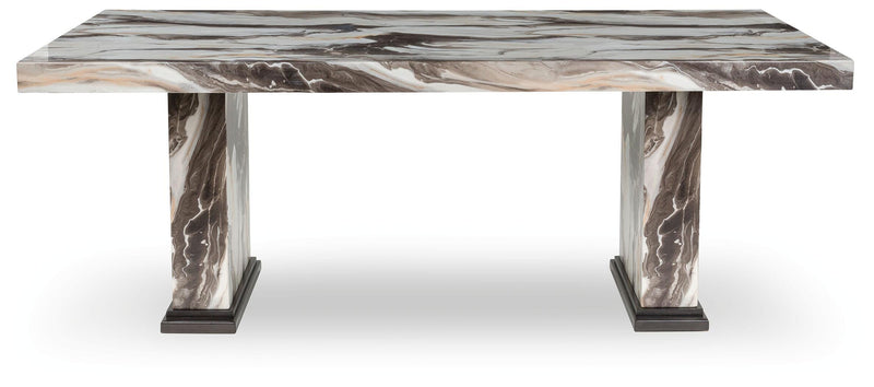 Jeshina Dark Brown/Beige Dining Table - PCD581D4