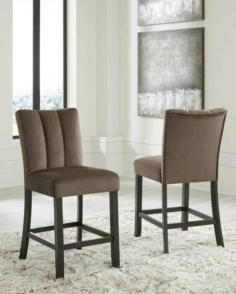 Jeshina Mocha Counter Height Barstool (Set of 2) - PCD581-124X2