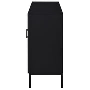 Jess 2-door Arched Fluted Glass Accent Cabinet Black - 950420