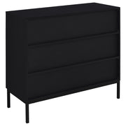 Jess 2-door Arched Fluted Glass Accent Cabinet Black - 950420