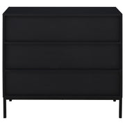 Jess 2-door Arched Fluted Glass Accent Cabinet Black - 950420