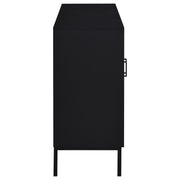 Jess 2-door Arched Fluted Glass Accent Cabinet Black - 950420