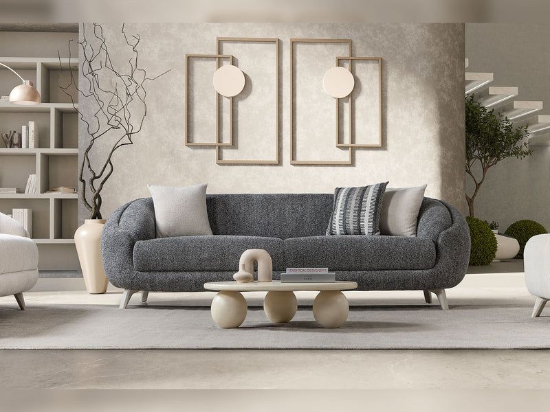 Jesse 3-pieces (Sofa & Loveseat & Chair) Livingroom Set - Cream in Cream - 200-ST-SOFT03-CR-321