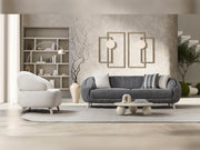 Jesse 3-pieces (Sofa & Loveseat & Chair) Livingroom Set - Cream in Cream - 200-ST-SOFT03-CR-321