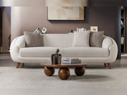 Jesse 3-pieces (Sofa & Loveseat & Chair) Livingroom Set - Cream in Cream - Black - 200-ST-SOFT15-CR-321