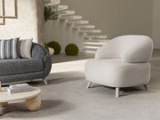 Jesse 3-pieces (Sofa & Loveseat & Chair) Livingroom Set - Walnut in Cream - 200-ST-SOFT03-WL-321