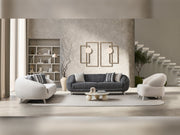 Jesse 3-pieces (Sofa & Loveseat & Chair) Livingroom Set - Walnut in Cream - 200-ST-SOFT03-WL-321