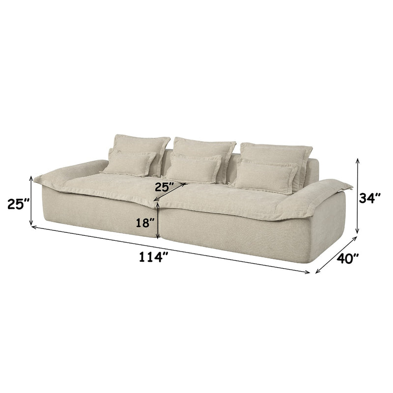 Jesse Oversized Sofa w/6 Pillows - LV07680
