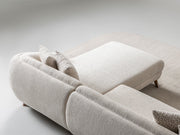 Jesse Sectional Sofa - Walnut in Cream - 200-ST-JES-İSTANBUL01-WAL-S