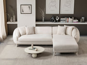 Jesse Sectional Sofa - Walnut in Cream - 200-ST-JES-İSTANBUL01-WAL-S