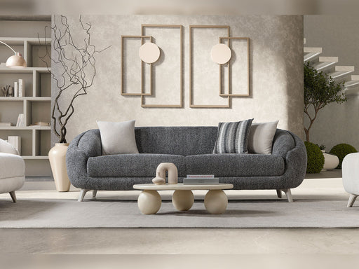 Jesse Stationary Loveseat - Cream in Black - 200-ST-SOFT15-CR-3