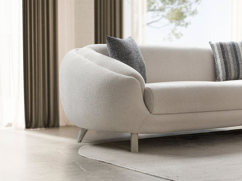 Jesse Stationary Loveseat - Cream in Black - 200-ST-SOFT15-CR-3